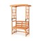 Outdoor Wooden Arbor Bench 2 Seat Garden Arch Trellis Bench Patio Lawn Seating